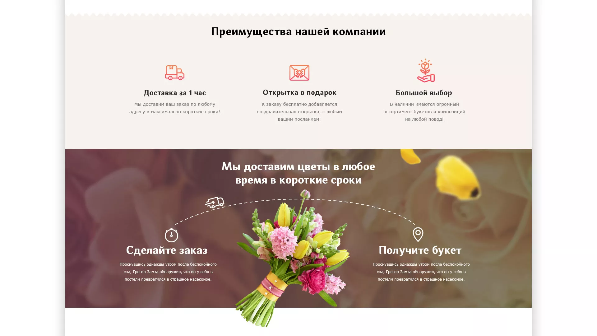 Создание интернет-магазина «Букет-онлайн» по цветам в Владикавказе
